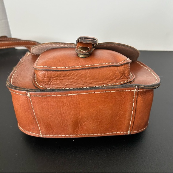 Patricia Nash Small Saddlebag Crossbody in British Tan Leather - Picture 7 of 13